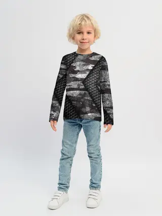 Детский лонгслив / Камуфляжная 3D броня