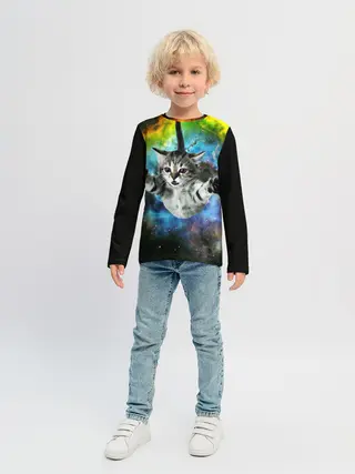 Детский лонгслив / КОСМИЧЕСКИЙ КОТ