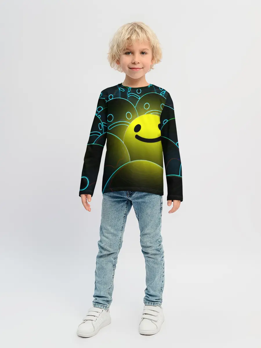 Детский лонгслив / НЕОНОВЫЕ СМАЙЛЫ