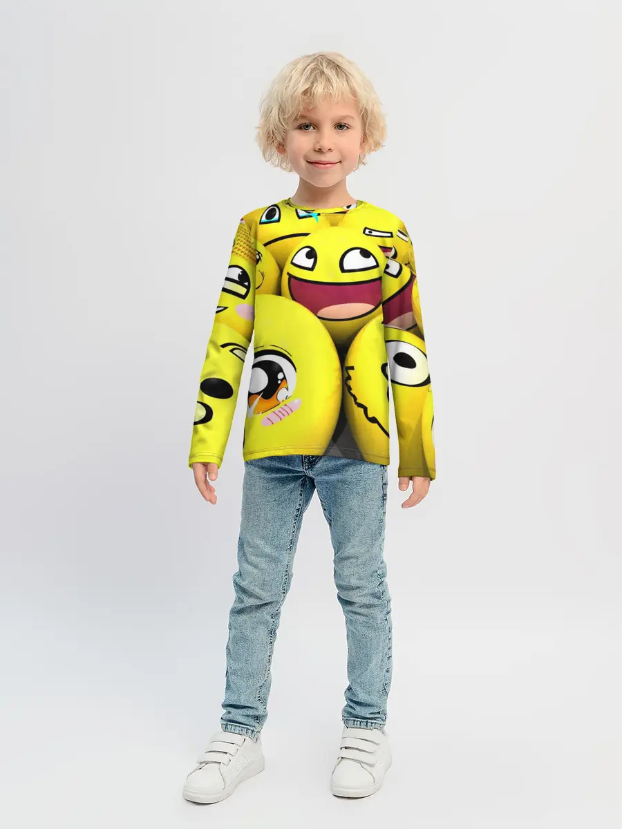 Детский лонгслив / ЖЕЛТЫЕ СМАЙЛИКИ