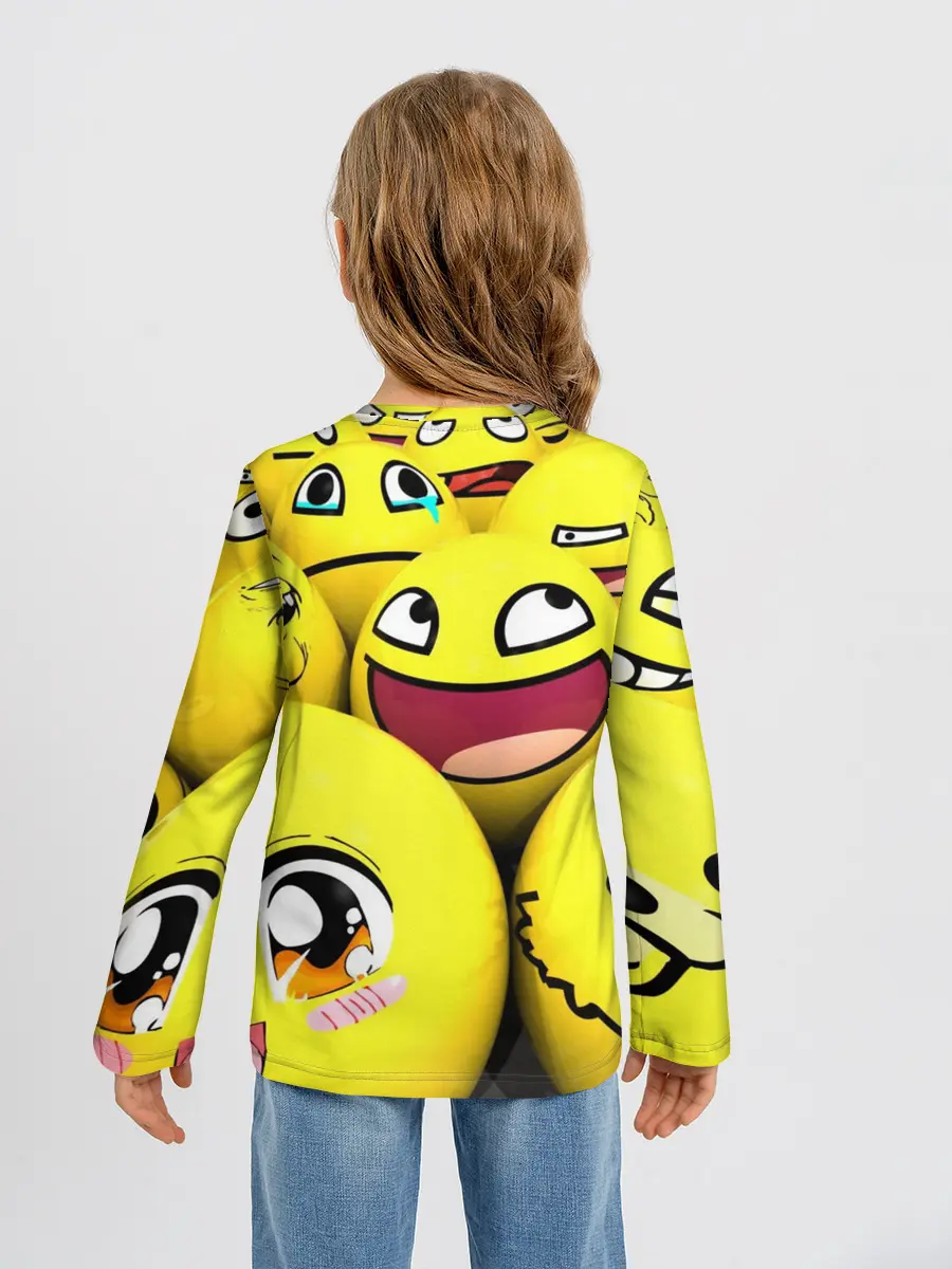 Детский лонгслив / ЖЕЛТЫЕ СМАЙЛИКИ