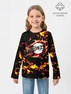 Детский лонгслив / Kimetsu no Yaiba желтое пламя