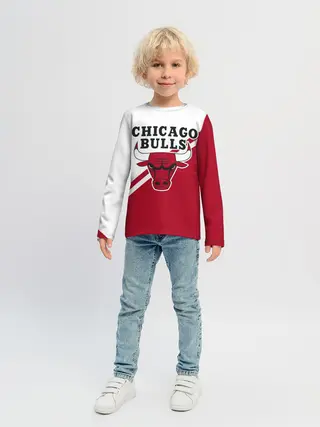 Детский лонгслив / Chicago Bulls Red-White