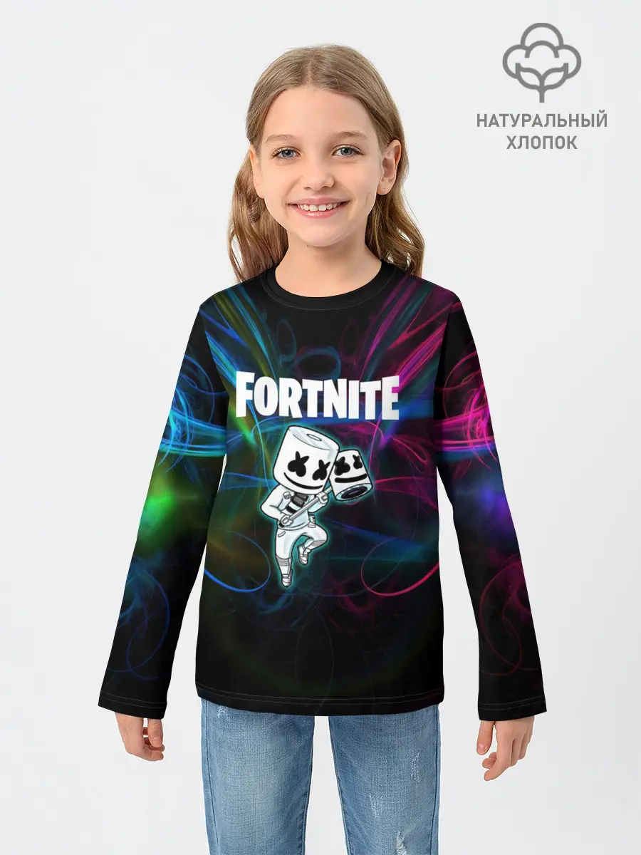 Детский лонгслив / Fortnite x Marshmallow.