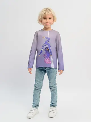 Детский лонгслив / Гимнастка на полотне