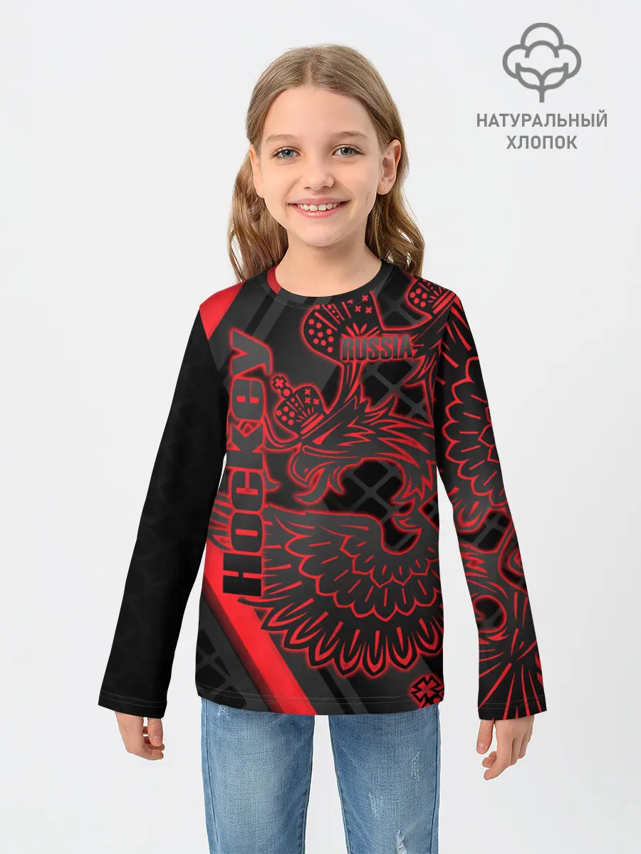 Детский лонгслив / Хоккей