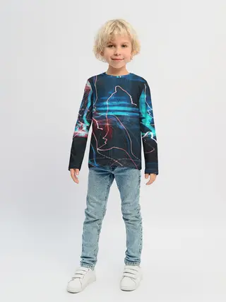 Детский лонгслив / Freeze Light digital art