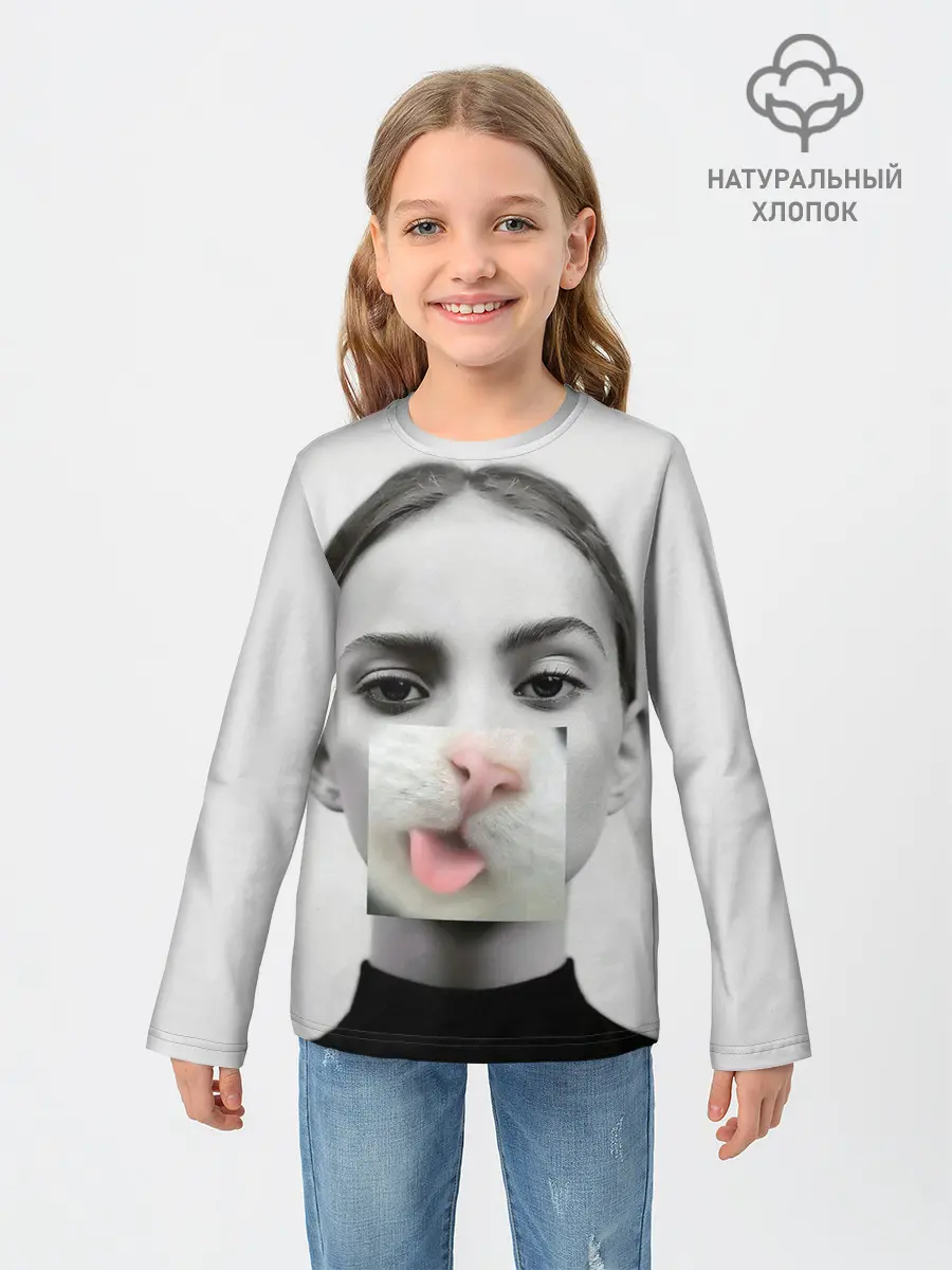 Детский лонгслив / kitty face
