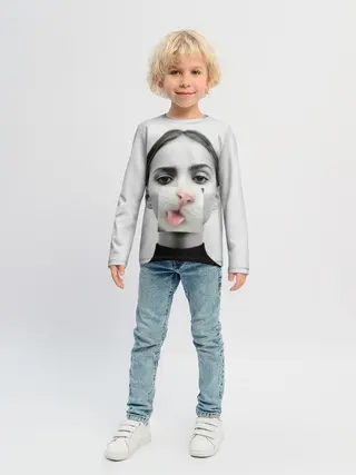 Детский лонгслив / kitty face