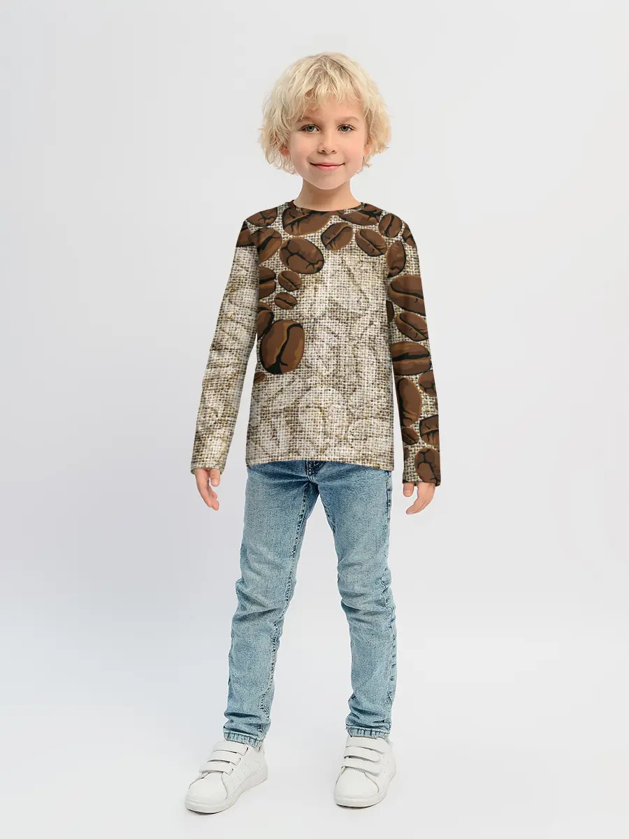 Детский лонгслив / Кофейные зёрна