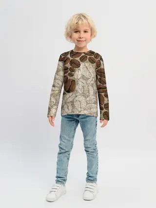 Детский лонгслив / Кофейные зёрна