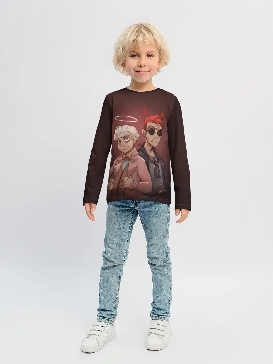 Детский лонгслив / Азирафель и Кроули
