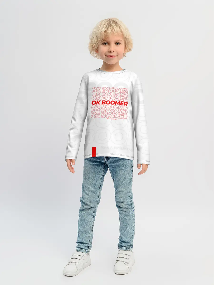 Детский лонгслив / Ok boomer 3D