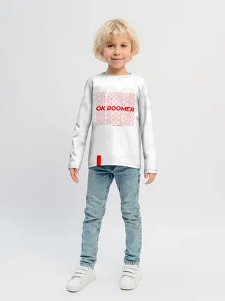 Детский лонгслив / Ok boomer 3D
