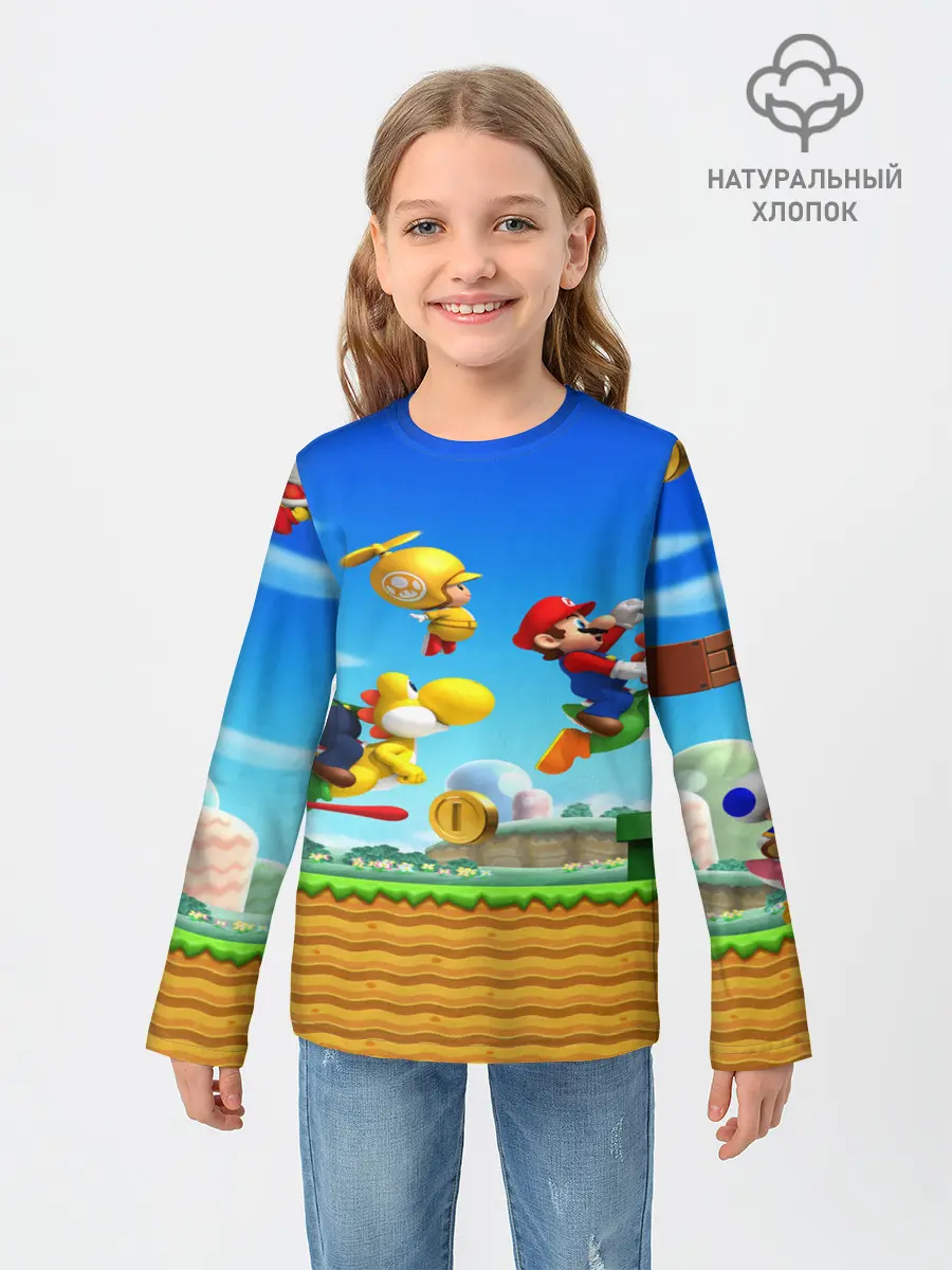 Детский лонгслив / Марио