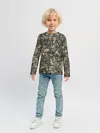 Детский лонгслив / Камуфляж Зеленый Слоник