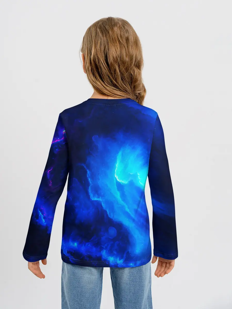 Детский лонгслив / СИНИЙ КОСМОС