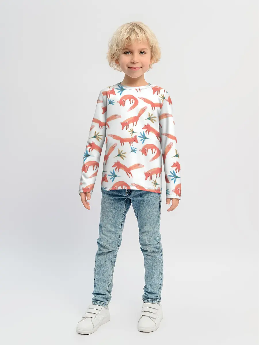 Детский лонгслив / Fox Pattern