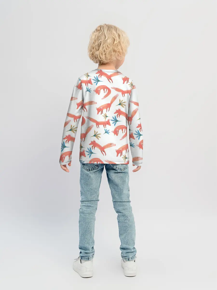 Детский лонгслив / Fox Pattern