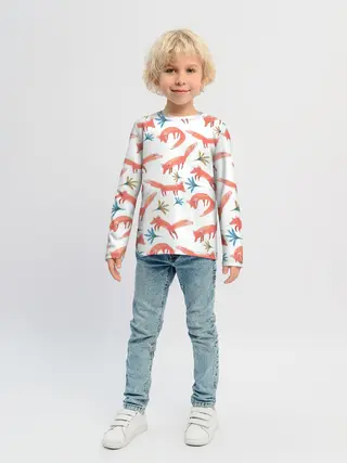 Детский лонгслив / Fox Pattern