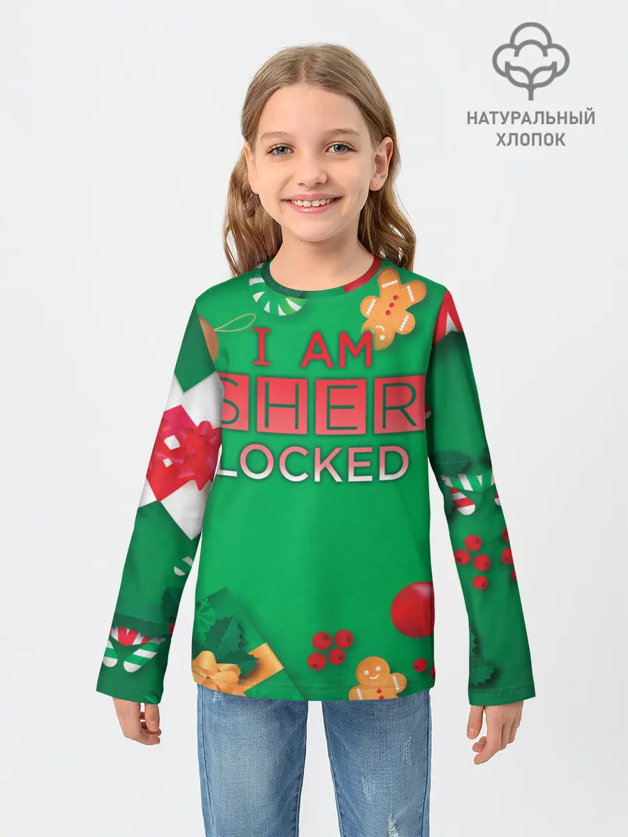 Детский лонгслив / Новогодний Sherlock