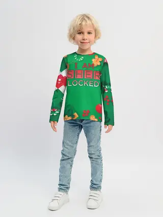 Детский лонгслив / Новогодний Sherlock