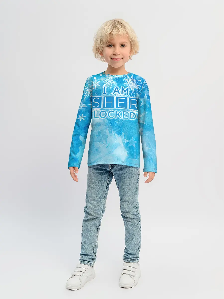 Детский лонгслив / Новогодний Sherlock