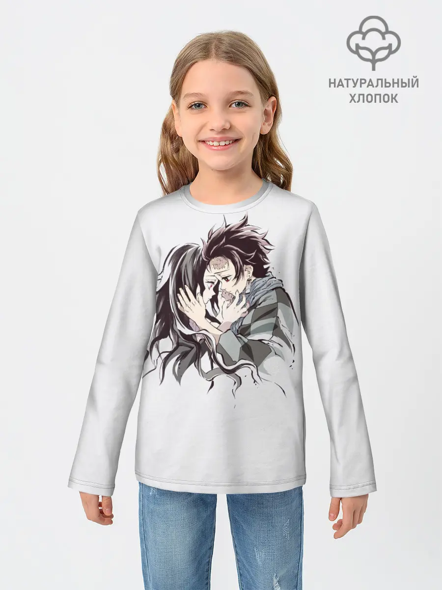 Детский лонгслив / Kimetsu no Yaiba поцелуйчики