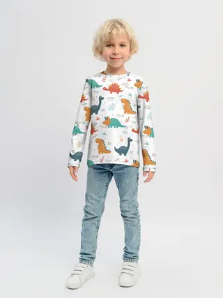 Детский лонгслив / Милые динозавры