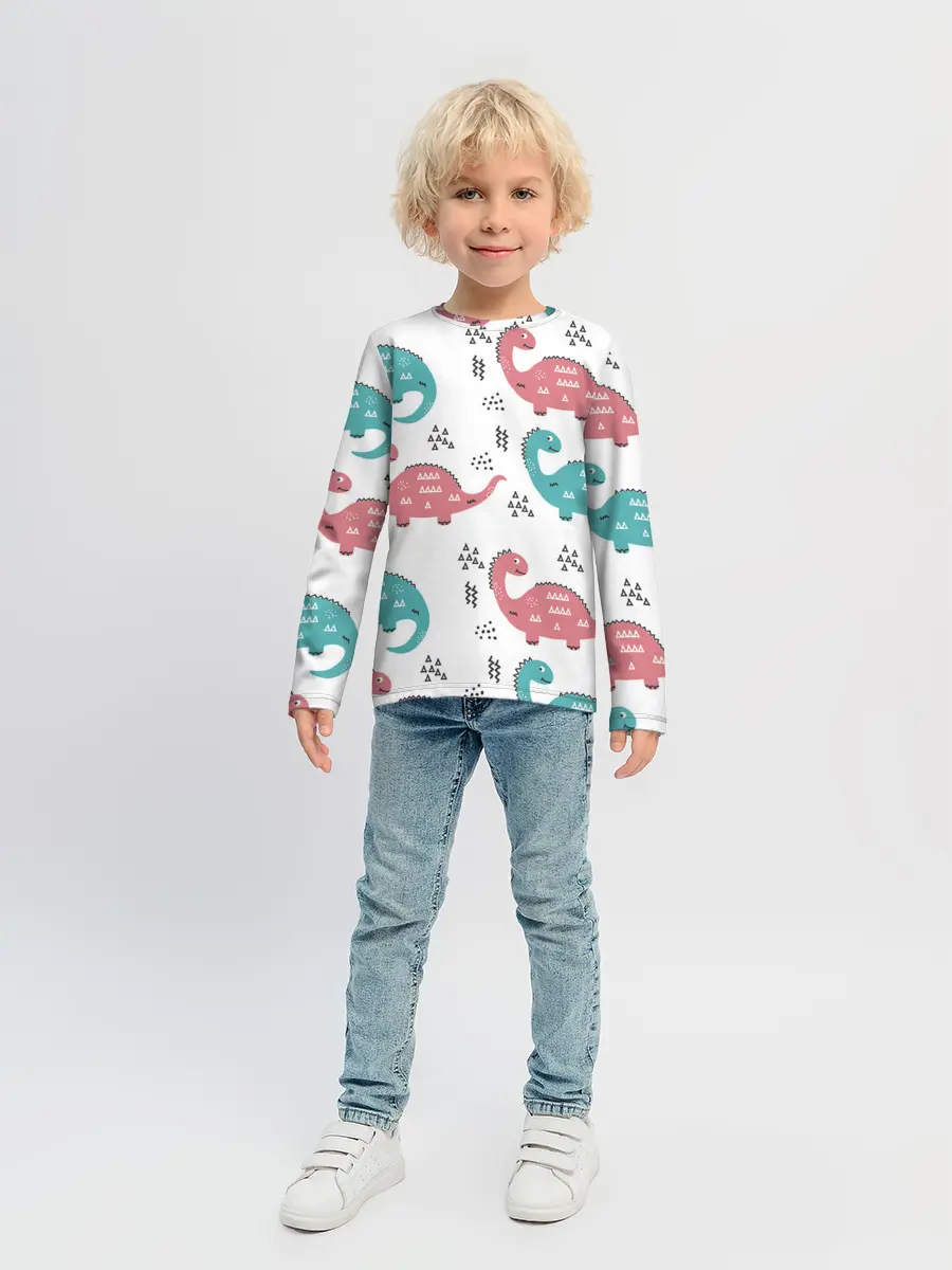 Детский лонгслив / Милые динозаврики
