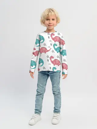 Детский лонгслив / Милые динозаврики