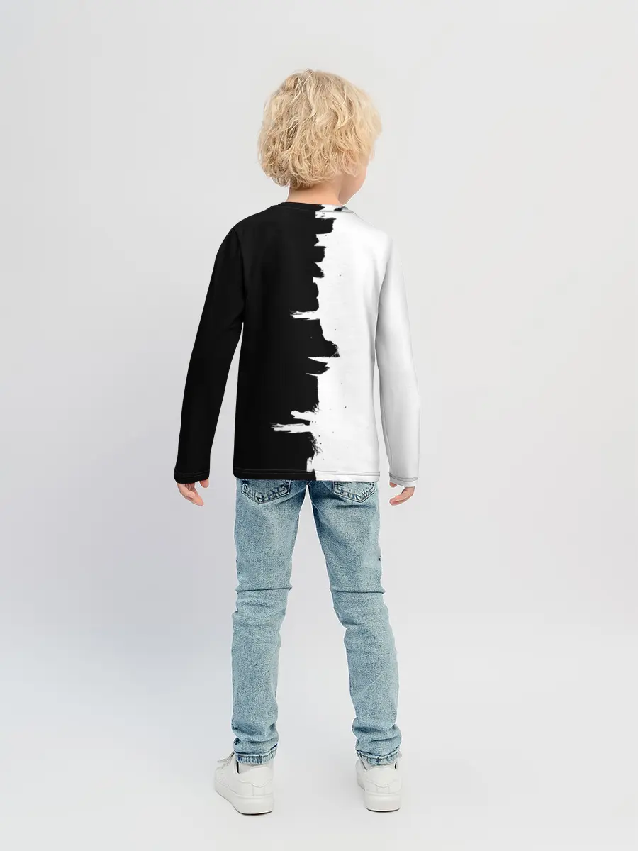Детский лонгслив / Черным по белому