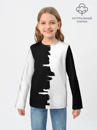 Детский лонгслив / Черным по белому