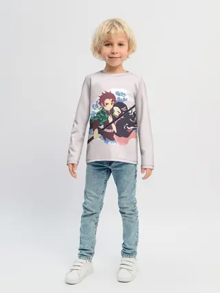 Детский лонгслив / Tanjirou & Nezuko