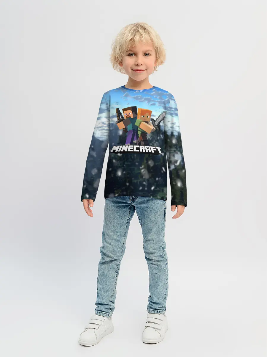 Детский лонгслив / Minecraft / Майнкрафт