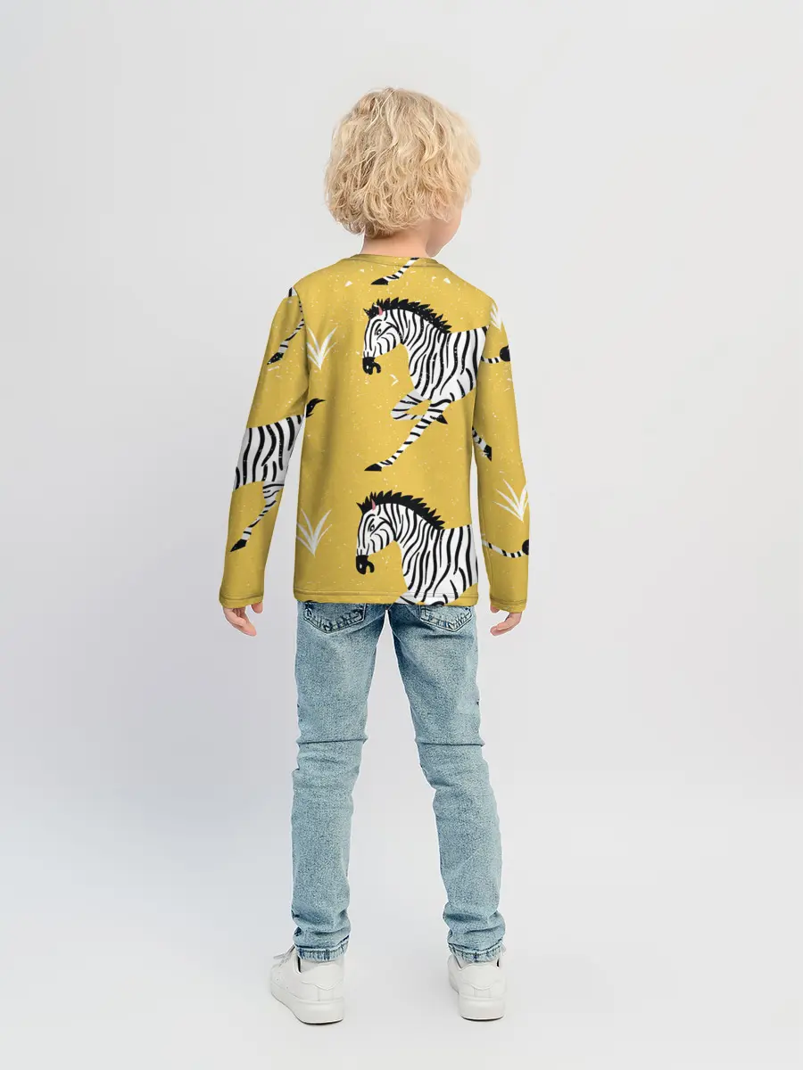 Детский лонгслив / Зебра АРТ