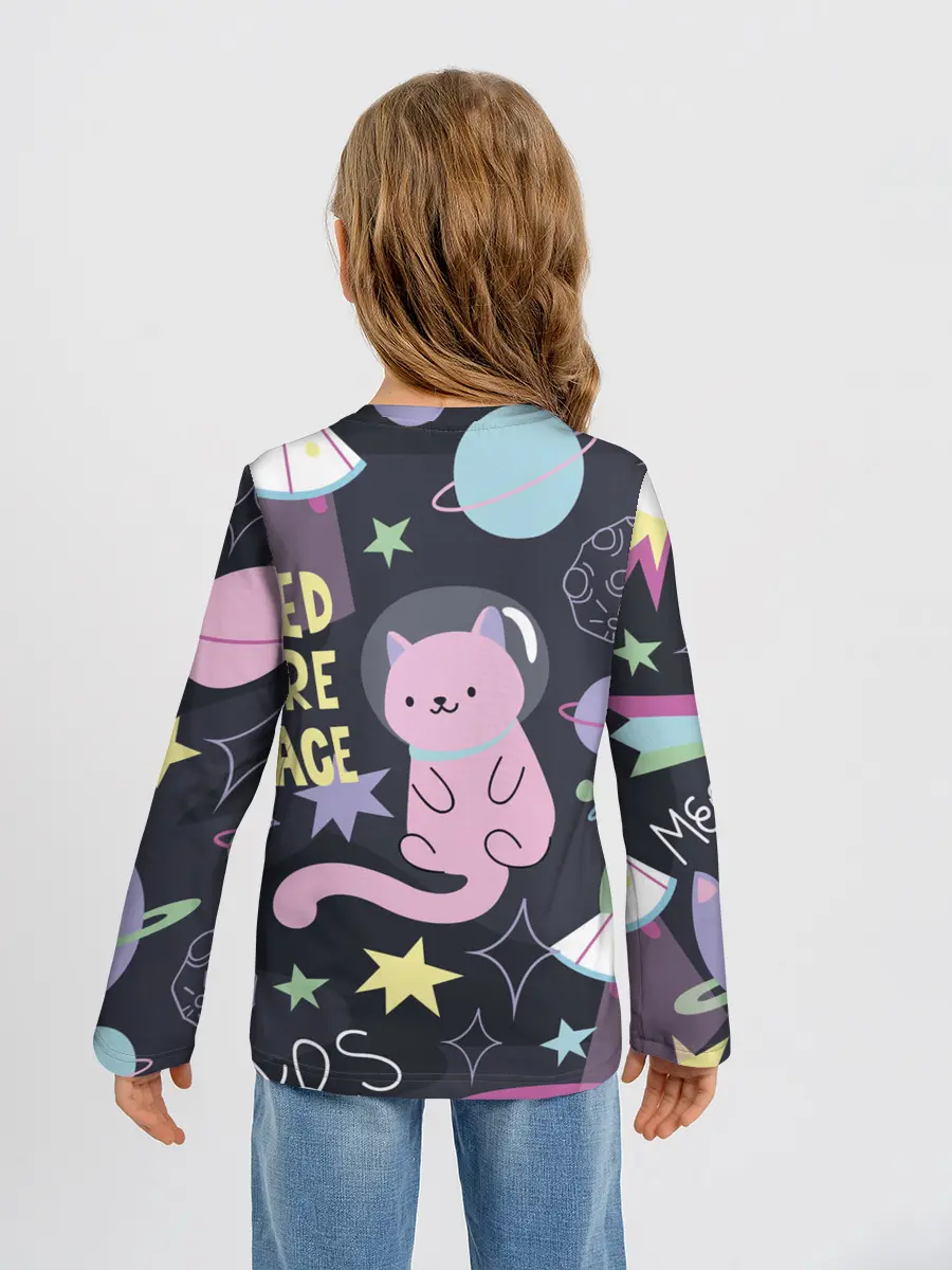 Детский лонгслив / Космический кот