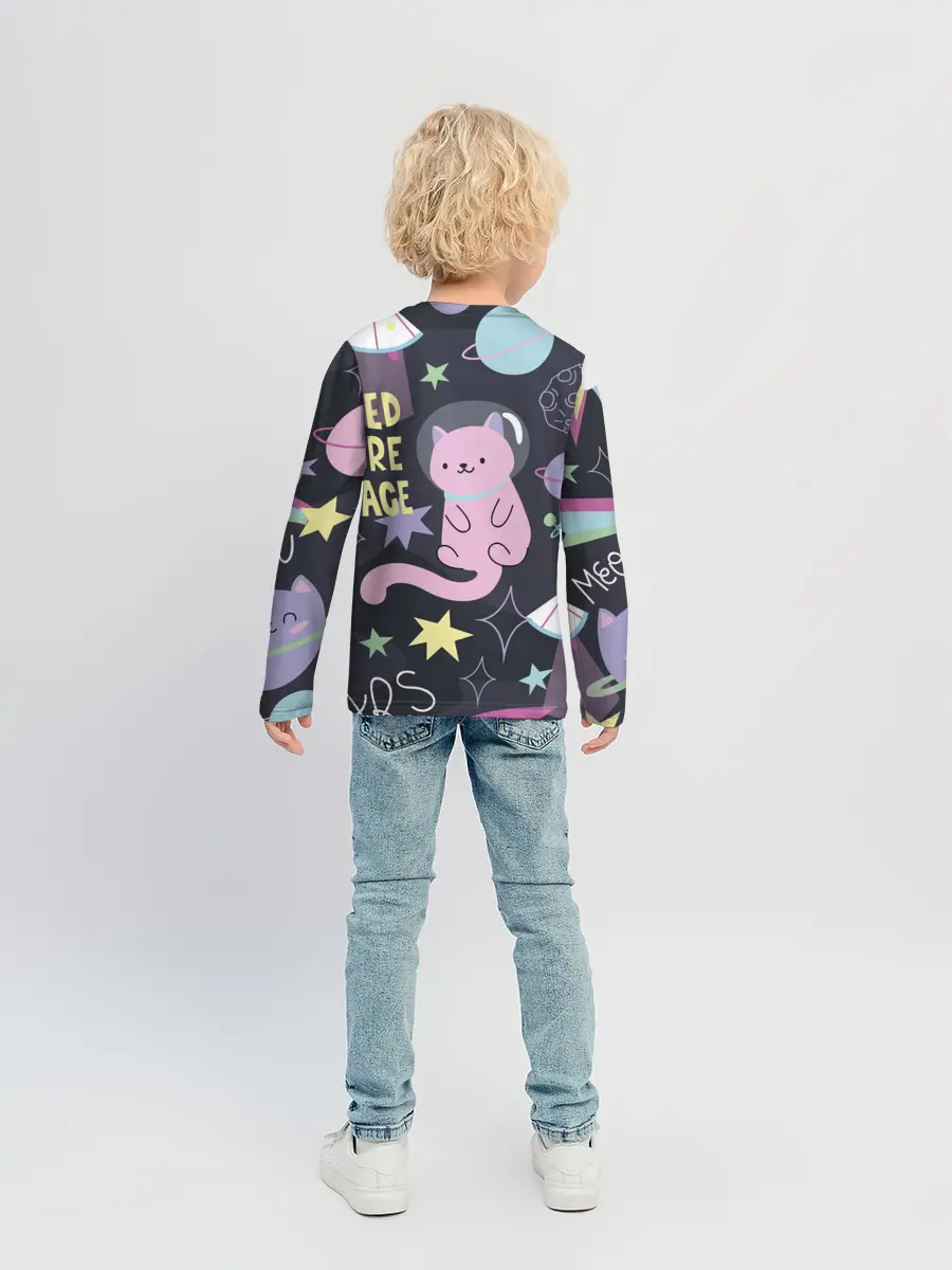 Детский лонгслив / Космический кот