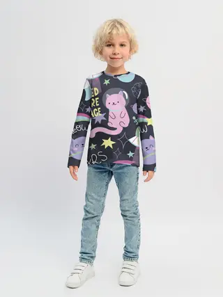 Детский лонгслив / Космический кот
