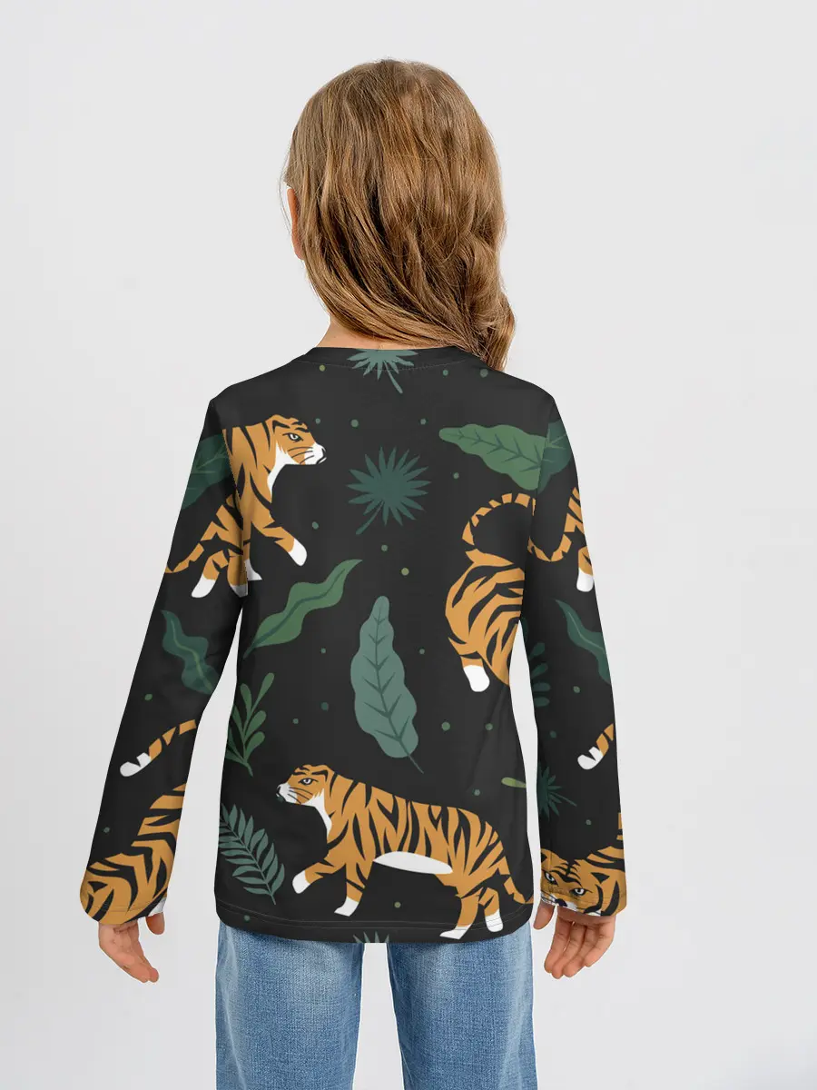 Детский лонгслив / Тропический тигр