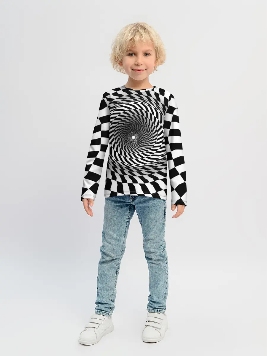 Детский лонгслив / Оптические квадраты