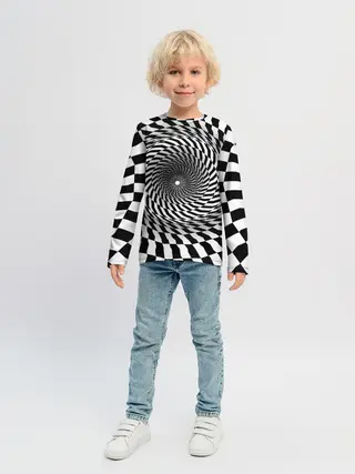 Детский лонгслив / Оптические квадраты