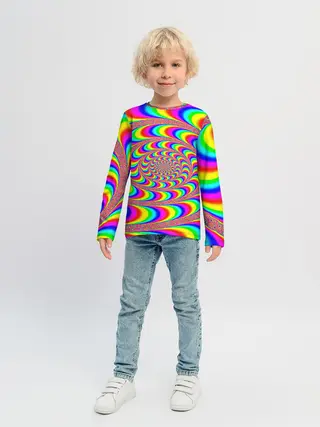 Детский лонгслив / Оптическая текстура