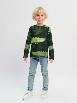 Детский лонгслив / Милый крокодил