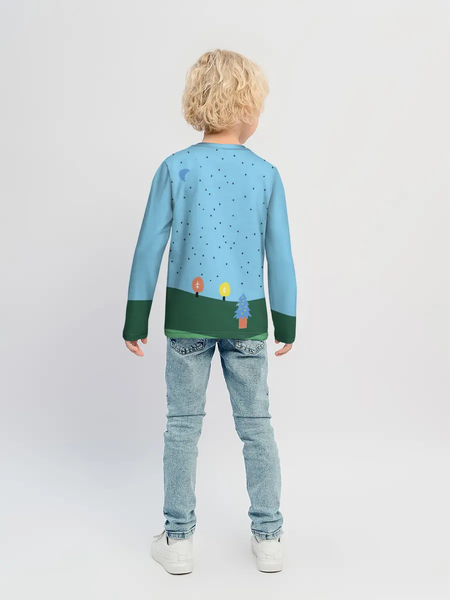 Детский лонгслив / Время приключений Ёлка