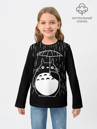 Детский лонгслив / Тоторо прячется от дождя