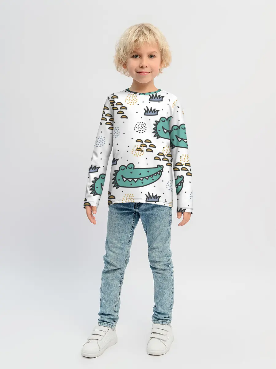 Детский лонгслив / Милый крокодил