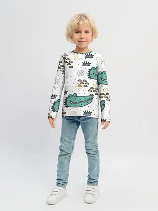 Детский лонгслив / Милый крокодил