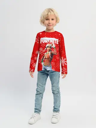 Детский лонгслив / FORTNITE НОВОГОДНИЙ.