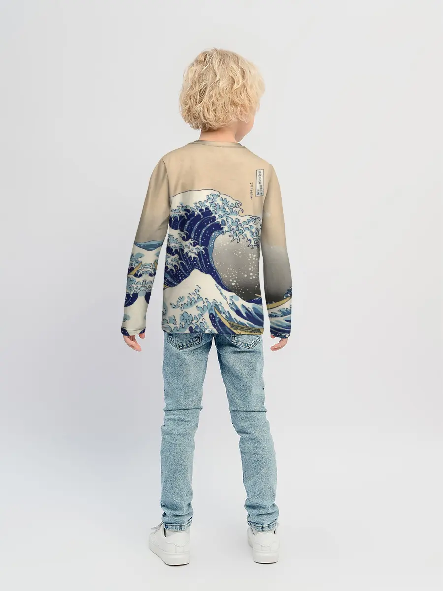Детский лонгслив / Kanagawa Wave Art